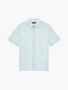 Frescobol Carioca Castro Stripe Cabana Linen Shirt In Seafoam
