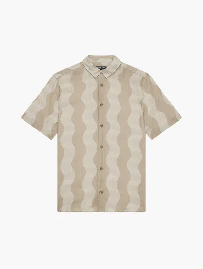 Frescobol Carioca Castro Cabana Linen Shirt In Truffle