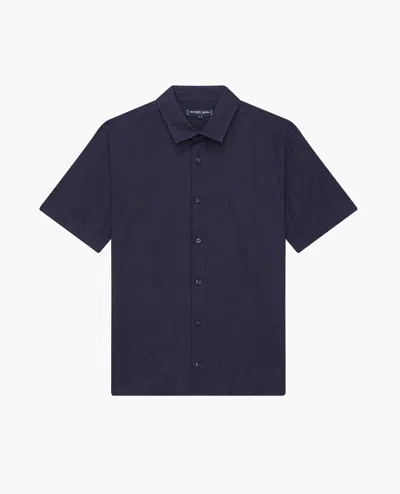 Frescobol Carioca Castro Classic Linen Short Sleeve Shirt Midnight Blue