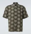 Frescobol Carioca Castro Printed Linen Bowling Shirt In Green