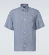Frescobol Carioca Castro Printed Linen Shirt In Blue