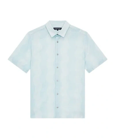 Frescobol Carioca Castro Stripe Cabana Linen Shirt In Blue