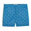 Frescobol Carioca Classic Fc Monogram Print Swim Shorts Chateau Blue/topaz Teal In Blue