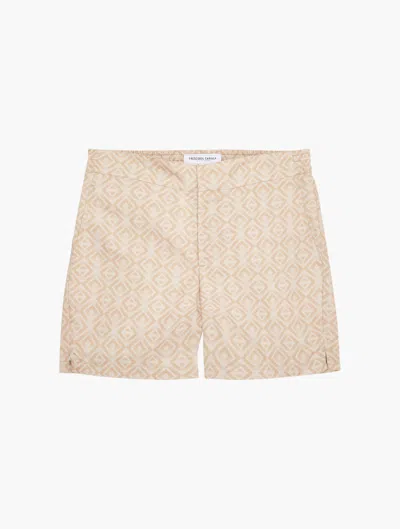 Frescobol Carioca Classic Swim Shorts Angra Ombré Print In Camel