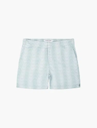 Frescobol Carioca Classic Swim Shorts Copacabana Sombra Print In Green Haze