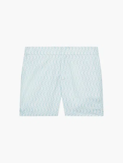 Frescobol Carioca Copa Camda Classic Printed Swim Trunks In Seafoam