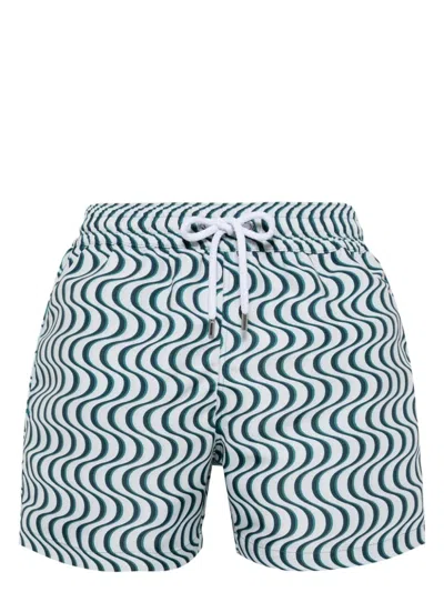 Frescobol Carioca Copa Camada-print Swim Shorts In 绿色