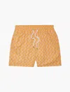 Frescobol Carioca Straight-leg Short-length Printed Swim Shorts In Papaya & Pastel Orange