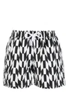 Frescobol Carioca Copacabana Checked Swim Shorts In Black