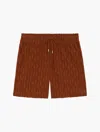 Frescobol Carioca Copacabana Jacquard Augusto Terry Cotton Shorts In Silk Brown