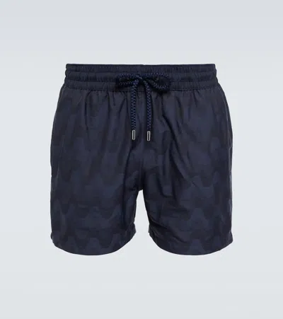 Frescobol Carioca Copacabana Jacquard Sport Swim Shorts In Navy