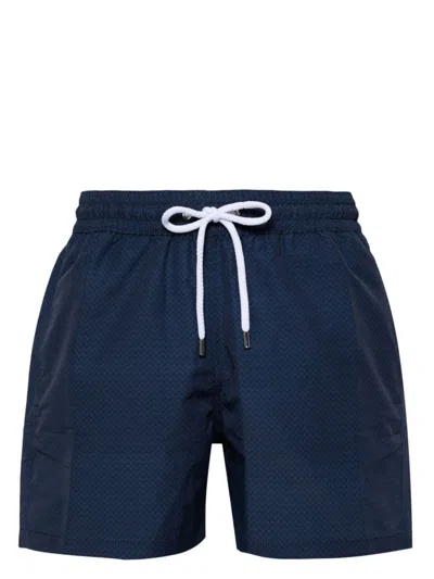 Frescobol Carioca Copacabana-print Drawstring Swim Shorts In Blue