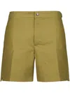 Frescobol Carioca Rio Straight-leg Mid-length Striped Recycled Swim Shorts In Green