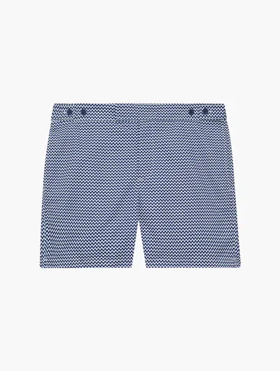 Frescobol Carioca Copacabana Tailored Swim Shorts In Navy-blue