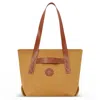 Frescobol Carioca Costa Canva &amp; Leather Beach Tote Bag Mustard In Brown