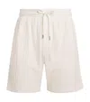 Frescobol Carioca Cotton Terry Augusto Jacquard Shorts In Neutral