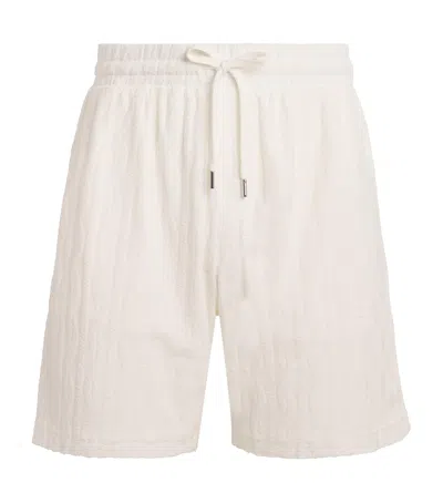 Frescobol Carioca Cotton Terry Augusto Jacquard Shorts In Neutral