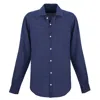 Frescobol Carioca Dark Blue Linen Shirt In White