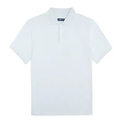 Frescobol Carioca Dias Button Pique Polo Halogen/grey In Blue