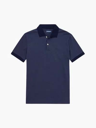 Frescobol Carioca Dias Piqué Polo Shirt In Navy-blue