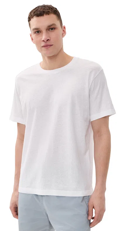 Frescobol Carioca Lucio Cotton And Linen-blend Jersey T-shirt In White