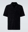 Frescobol Carioca Embroidered Cotton-blend Terry Shirt In Black