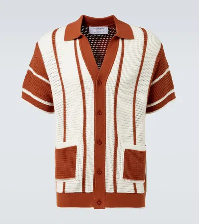 Frescobol Carioca Fabricio Crochet Cotton Shirt In Orange