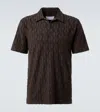 Frescobol Carioca Faustino Cotton Terry Jacquard Polo Shirt In Brown