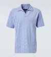 Frescobol Carioca Faustino Cotton Terry Polo Shirt In Blue