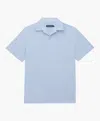 Frescobol Carioca Faustino Terry Cotton Blend Polo Baby Blue In Blue