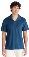 Frescobol Carioca Faustino Terry Cotton Blend Polo Perennial Blue In Perennial Blue