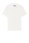 Frescobol Carioca Faustino Terry Cotton Blend Short Sleeve Polo In Ivory