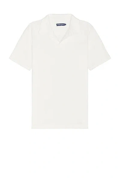 Frescobol Carioca Faustino Terry Cotton Blend Short Sleeve Polo In Ivory
