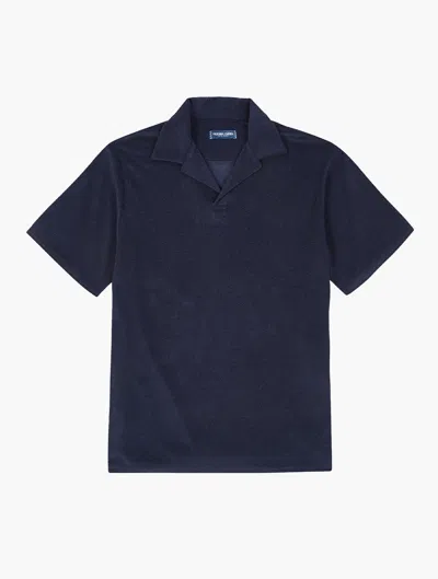 Frescobol Carioca Faustino Terry Cotton Polo In Navy-blue
