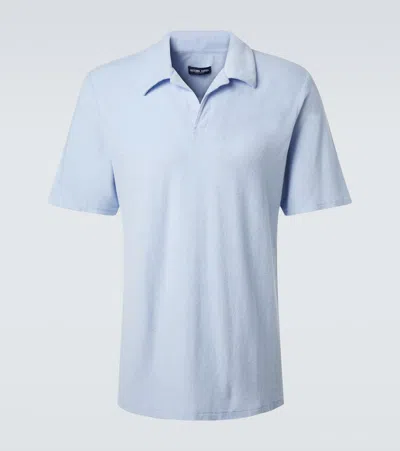 Frescobol Carioca Faustino Terry Polo Shirt In Blue