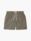 Frescobol Carioca Fc Monograma Board Swim Shorts In Vineyard Green & Pastel Orange