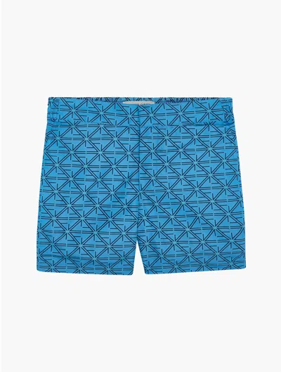 Frescobol Carioca Fc Monograma Classic Swim Shorts In Chateau Blue & Topaz Teal