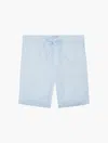 Frescobol Carioca Felipe Herringbone Shorts In Pale Blue