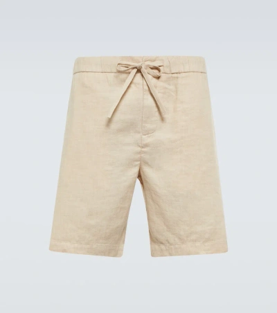 Frescobol Carioca Felipe Linen And Cotton Shorts In Sand