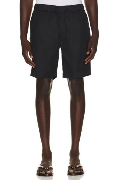 Frescobol Carioca Felipe Linen Shorts In Black
