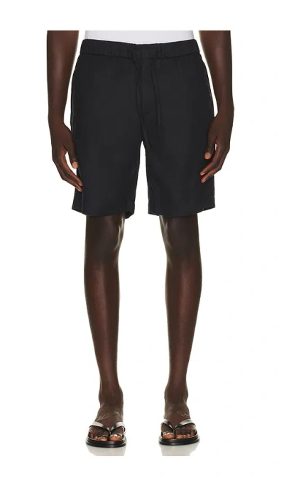 Frescobol Carioca Felipe Linen Shorts In Black