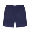 Frescobol Carioca Felipe Linen Shorts In Blue