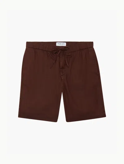 Frescobol Carioca Felipe Linen Shorts In Garnet