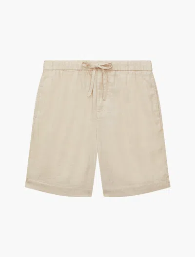 Frescobol Carioca Felipe Linen Shorts In Sand
