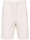 Frescobol Carioca Felipe Linen-cotton Drawstring Shorts In Neutrals