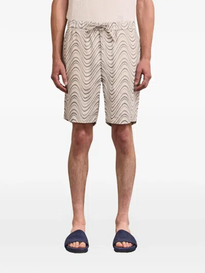 Frescobol Carioca Felipe Wavy-print Shorts In Neutral