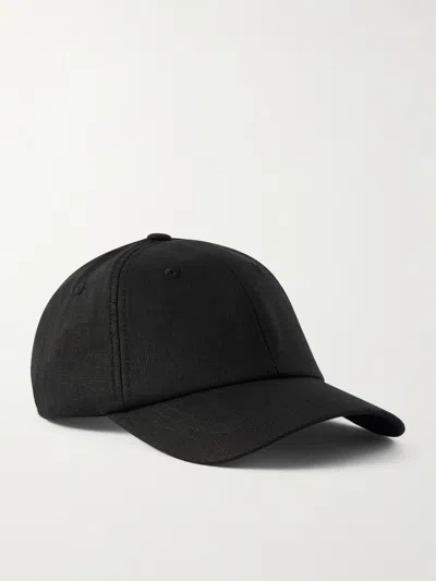 Frescobol Carioca Fernando Linen Baseball Cap In Black