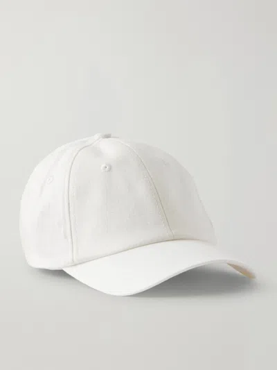 Frescobol Carioca Fernando Linen Baseball Cap In White