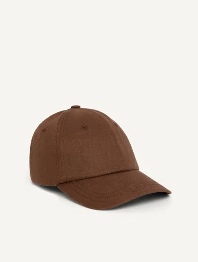 Frescobol Carioca Fernando Linen Cap In Brown