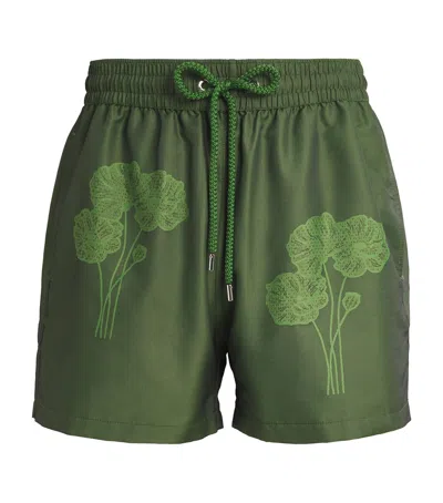 Frescobol Carioca Floral Rio Swim Shorts In Green